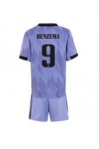 Fotbalové Dres Real Madrid Karim Benzema #9 Dětské Venkovní Oblečení 2022-23 Krátký Rukáv (+ trenýrky)